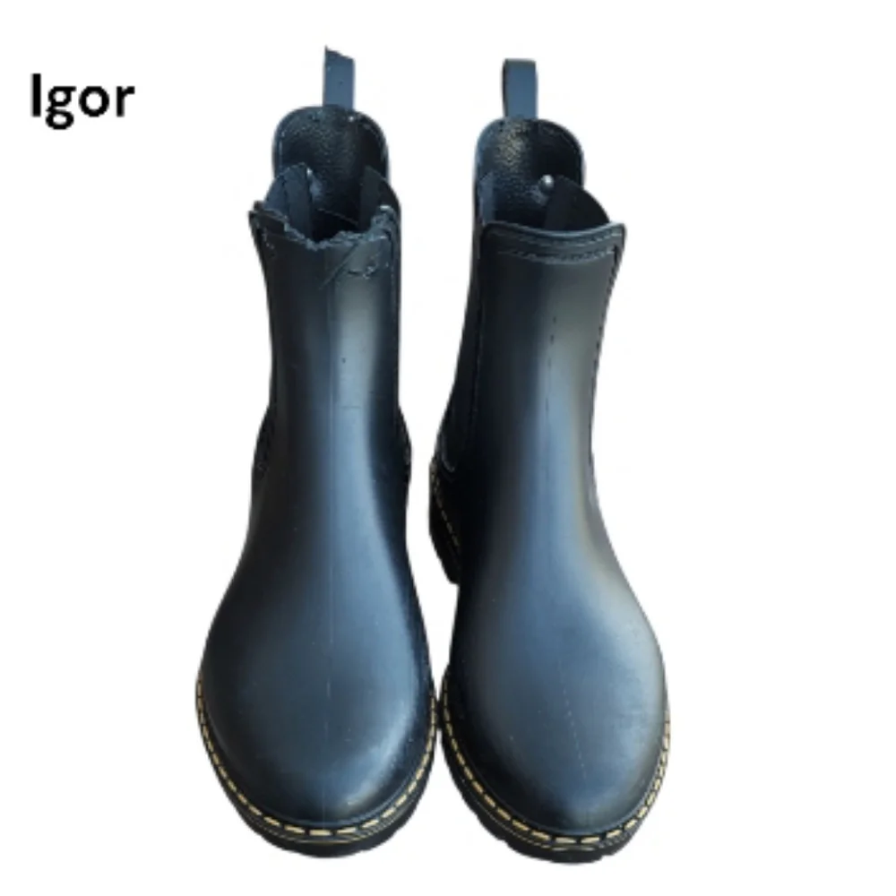 39 Igor Trak Mate Spain Black Chelsea Ankle Rain Boot Shoe Waterproof Women 8 - Picture 6 of 14